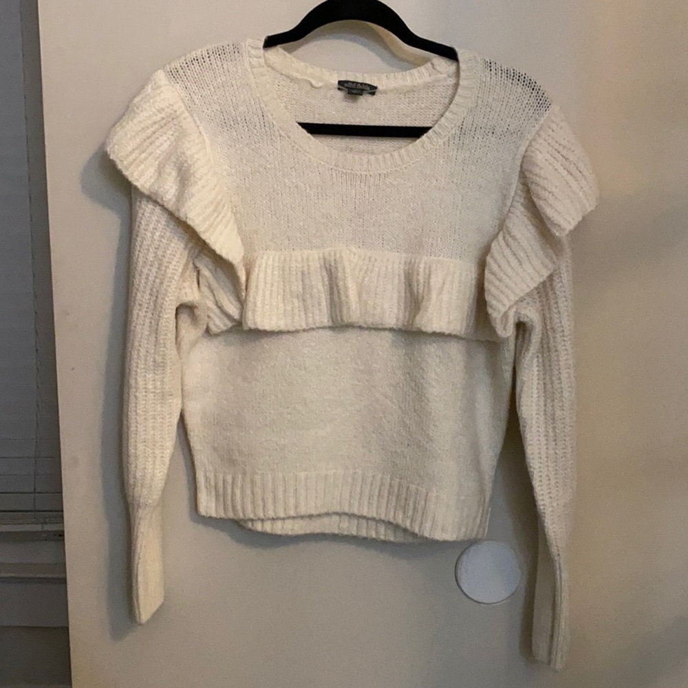 Wild Fable cream ruffle sweater NWT